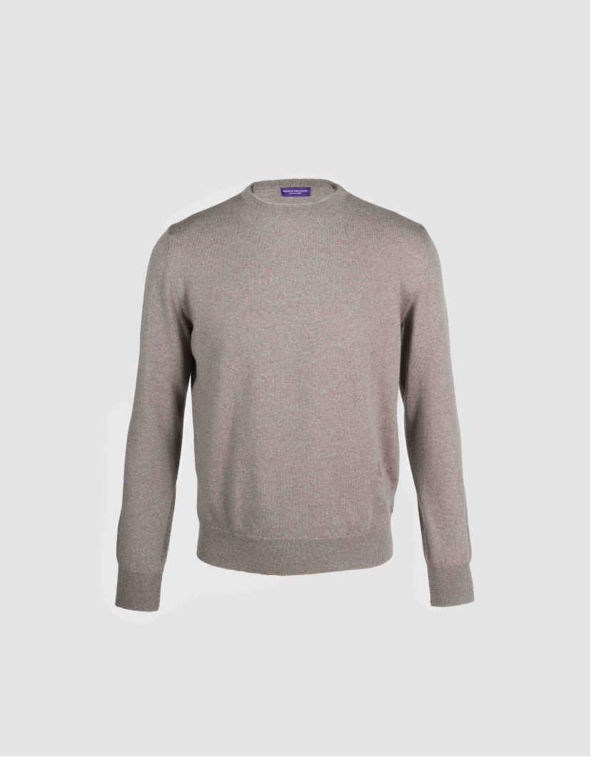 Patrick Hellmann Collection Beige Pullover Round Neck 100% Wool image